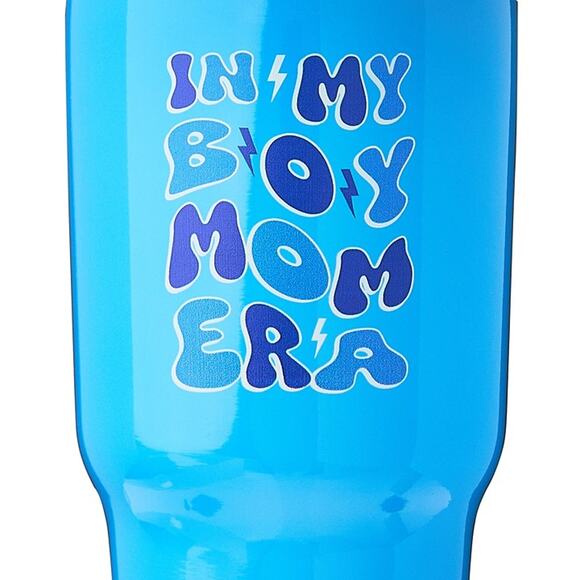 Mother's Day In My Boy Mom Era Stainless Steel Tumbler with Straw Blue, 32 fl oz - Picture 2 of 5